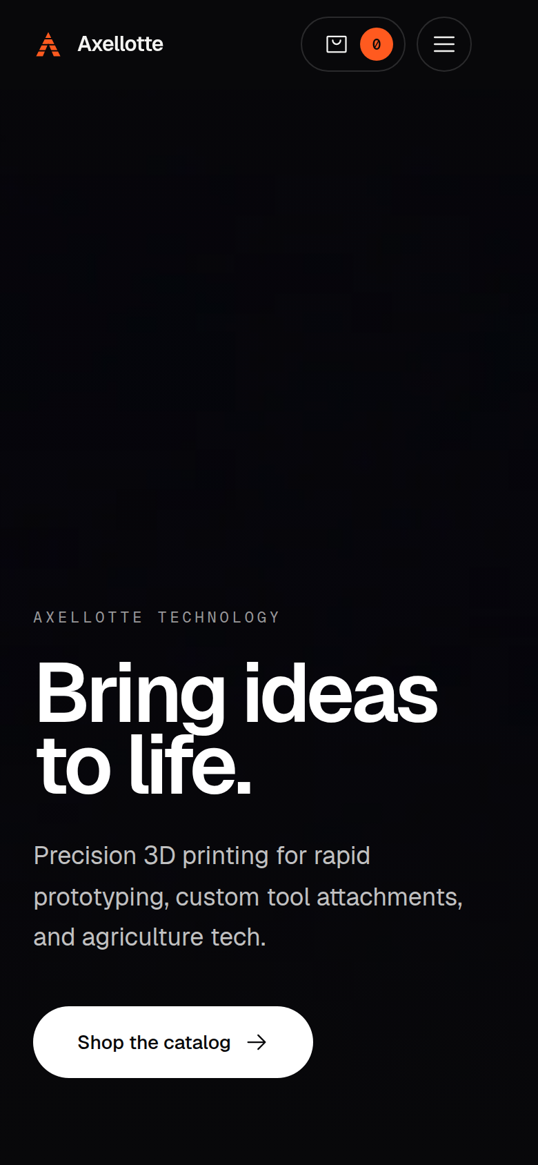 The axellottetech.com homepage on a phone