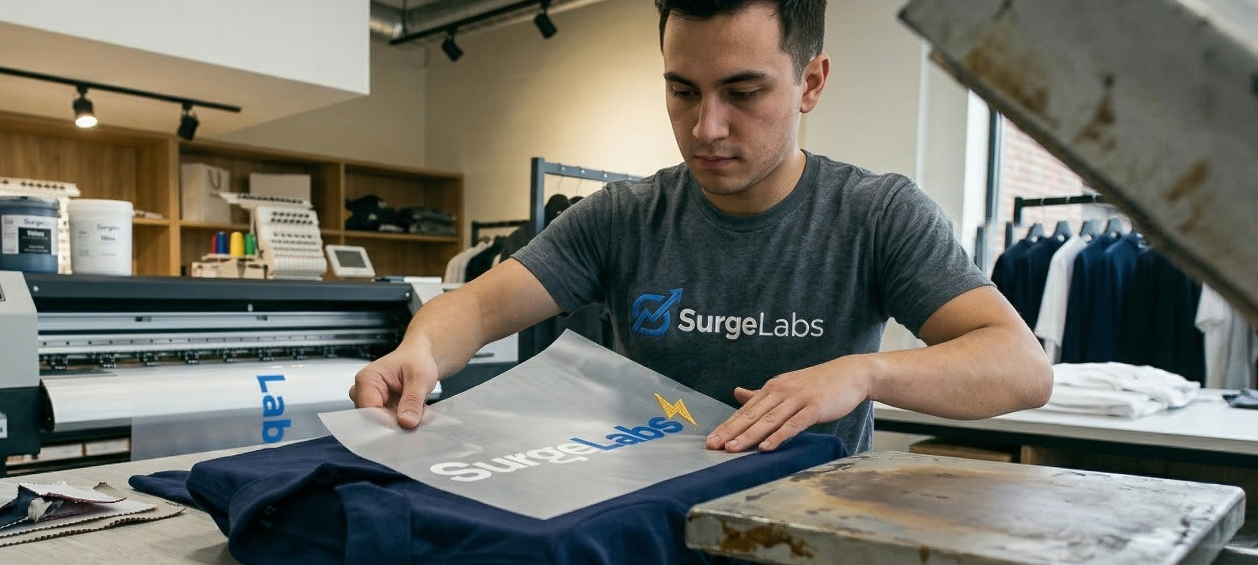 T-shirt screen printing process